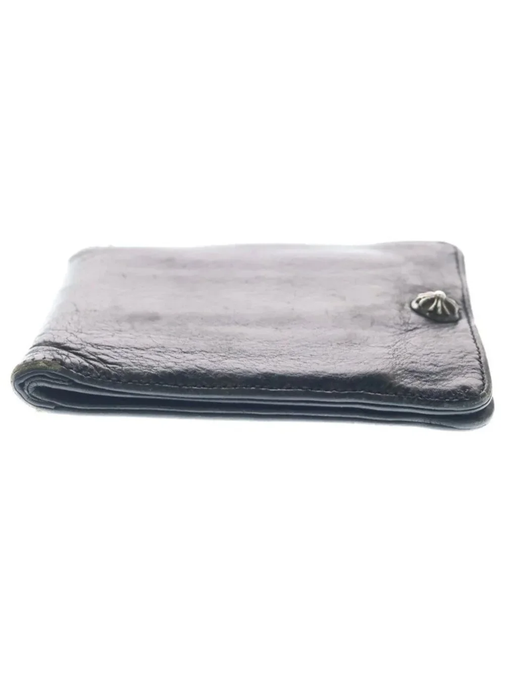 Chrome Hearts Cross Ball Button Leather Wallet Black